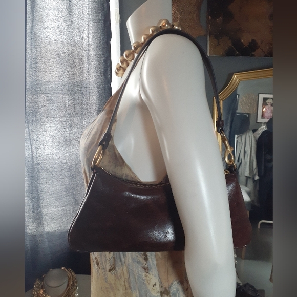 Zara Nwot Faux Leather Chocolate Brown Shoulder Bag - Picture 2 of 16